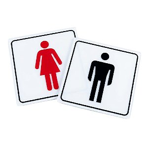 CONJUNTO DE 02 PLACAS INDICADORA DE BANHEIRO BOM-7552