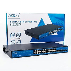 SWITCH POEVDE INTERNET COM 32 PORTAS RJ45 - AC 100-240V 50/60HZ 0,5A - ATS-142
