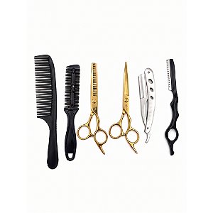 CONJUNTO DE TESOURA E NAVALHAS ATOMO MO-A869