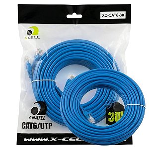 CABO DE REDE RJ 45 CAT6-30M X-CELL MOD. XC-CAT6-30