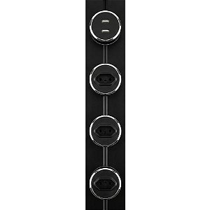 TRILHO DE ENERGIA CONEXOES MOVEIS, 2 USB E 1 PARA PLUGUES TIPO N KNUP - KP-SL80