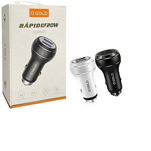 CARREGADOR VEICULAR RAPIDO 20W 4.1A 2USB CJ08-4
