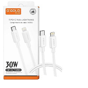 CABO TURBO 30W TIPO-C P/ LIGHTNING CB142
