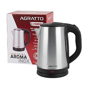 CHALEIRA ELETRICA AROMA ACEI01I-02 INOX 2,2L 1500W 220V AGRATTO