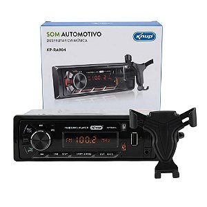 SOM AUTOMOTIVO MP3 60W BLUETOOTH KNUP - KP-RA904
