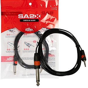 CABO DE AUDIO CONECTORES 1 P2ST X 1 P10M MOD CA28 - 2M - SANTO ANGELO