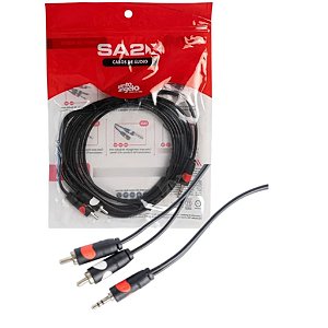 CABO DE AUDIO CONECTORES 1 P2ST X 2 RCA MOD CA7 - 2M - SANTO ANGELO