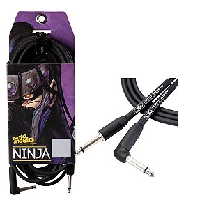CABO GUITARRA 0,20MM CONECTOR P10 X P10L MOD NINJA CABLE 20FT/6.10M - SANTO ANGELO