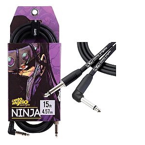 CABO GUITARRA 0,20MM CONECTOR P10 X P10L MOD NINJA CABLE 15FT/4.57M - SANTO ANGELO