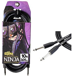CABO GUITARRA 0,20MM CONECTORES P10 MOD NINJA CABLE 10FT/3.05M - SANTO ANGELO