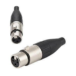 CONECTOR PLG XLR LINHA FEMEA SA2X NIQUELADO - SANTO ANGELO