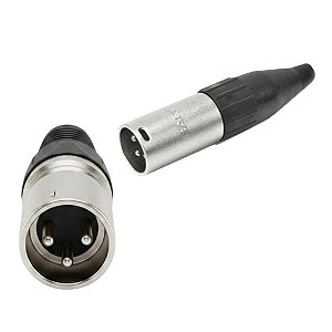 CONECTOR PLG XLR LINHA  MACHO SA2X NIQUELADO - SANTO ANGELO