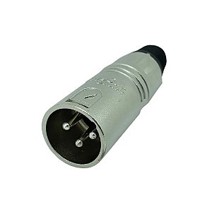 CONECTOR XLR LINHA 3 POLOS MACHO MOD PLG XLR L3MNN01 - SANTO ANGELO