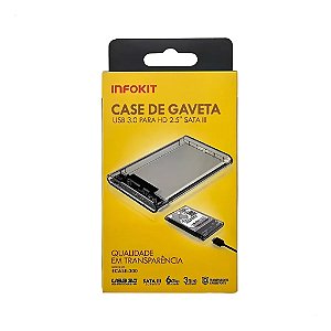 CASE TRASPARENTE HD SATA 2.5 HHD/SSD USB 3.0 INFOKIT ECASE-300