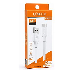 CABO USB 4.8A TIPO-C DE 1M A' GOLD CB12-3