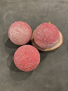 Jogo de bolas vermelho com glitter 10cm