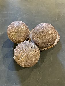 Jogo de bolas champagne com glitter 10cm