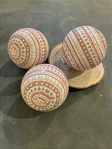Jogo de bolas rose e branco 10cm