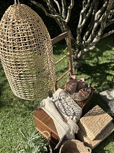 Luminária de rattan