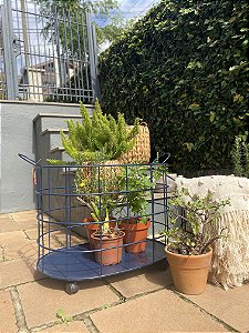 Cesta carrinho azul G