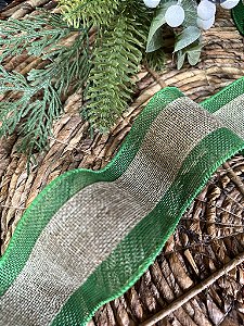 Fita natural com bordas verde
