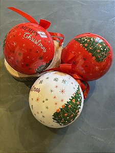 Jogo de bolas vermelho e branco 10cm