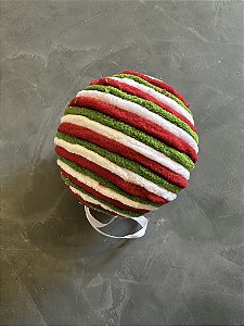 Bola listrada vermelha/verde/branco 12cm