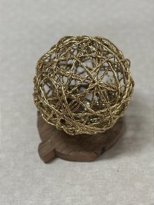 Bola de natal aramada dourado 15cm
