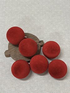 Jogo de bolas aveludadas vermelhas