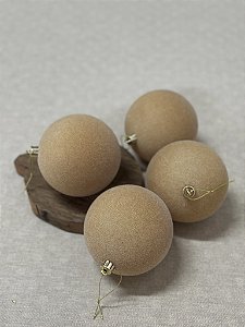 Jogo de bolas em veludo marrom