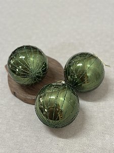 Jogo de bolas verdes com glitter