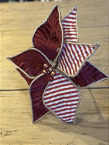 Poinsetia decorativa vermelha e branca
