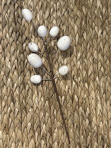 Galho com ovos branco 37cm