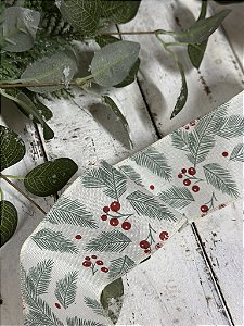 Fita nude com azevinhos