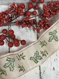 Fita bege com azevinhos