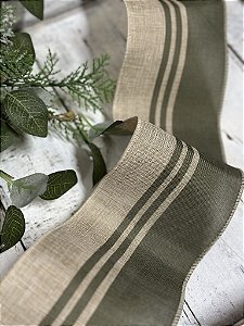 Fita de juta com faixa verde