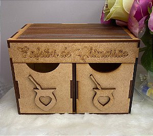 Caixa organizadora pequena cor madeira