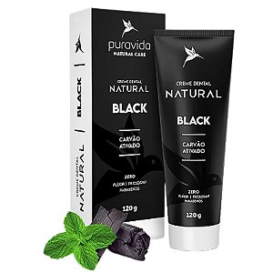 Creme Dental Black Sem Flúor Natural Pura Vida