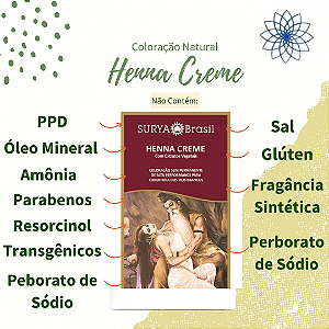 Kit 3 Henna Creme Surya Profissional com Cumbuca e Pincel