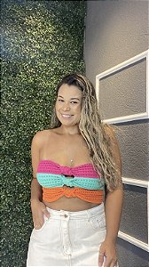 Top Nó Pink/tifany/laranja