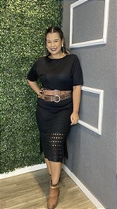 Saia crochê preto