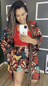 Shorts flor de arara