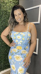 Vestido canelado céu de promessas  (Pré-venda)