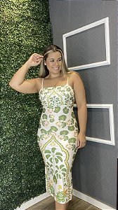 Vestido canelado coqueiro rabiscado
