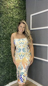 Vestido canelado sonho tropical