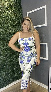 Vestido canelado coqueiro grego