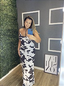 Vestido tule fluido Cow