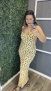 Vestido tule poá amarelo