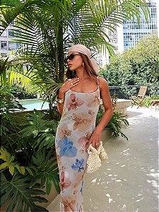 Vestido tule floral candy