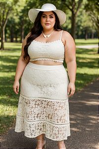CONJUNTO RENDA OFF WHITE PLUS